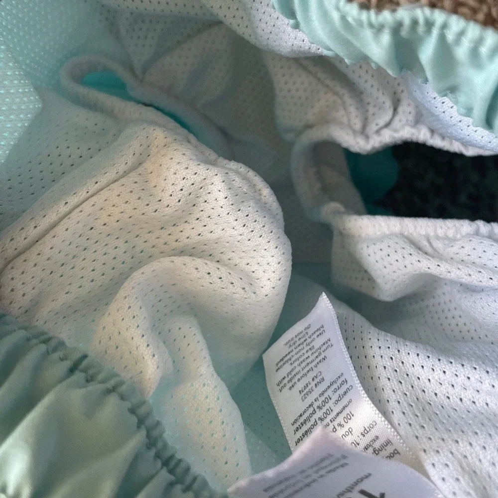 Carter's‎ Boys Swim Trunks 12M Light Blue Side Stripes Basic Summer Swimsuit